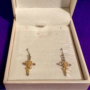 New Sunflower Cross earring